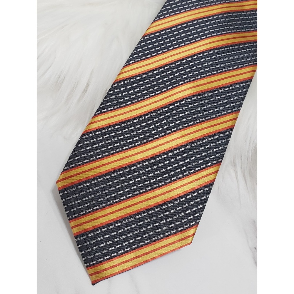 COOGI NECKTIE tie striped orange‎ gray red orange